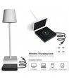 LED bordslampa inkl. trådös laddning - Vit, IP54 Inomhus/utomhus, touchdimbar