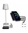 LED bordslampa inkl. trådös laddning - Vit, IP54 Inomhus/utomhus, touchdimbar