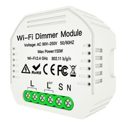 Smart Home Wifi inbyggningsdimmer - Tuya/Smart Life, 150W LED dimmer, korsomkoppling, till inbyggning