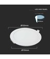 6W Ø12cm LED infälld panel - Hål: Ø11 cm, Mått: Ø12 cm
