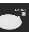 V-Tac 6W LED downlight - Hål: Ø11 cm, Mål: Ø12 cm, 230V