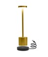 Uppladdningsbar LED bordslampa med trådös laddning - Guld, IP54 Inomhus/utomhus, touchdimbar