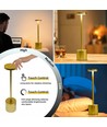 Candela Uppladdningsbar LED bordslampa med trådös laddning - Guld, IP54 Inomhus/utomhus, touchdimbar