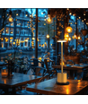 Uppladdningsbar LED bordslampa med trådös laddning - Guld, IP54 Inomhus/utomhus, touchdimbar