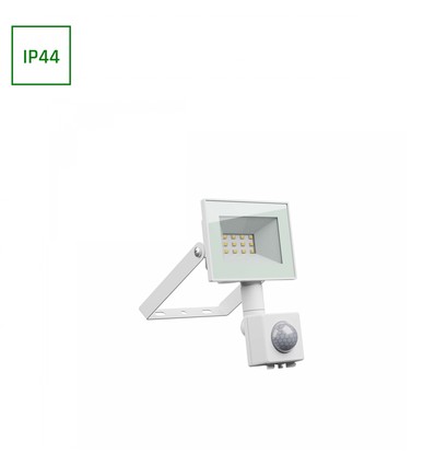 Noctis Lux 4 Strålkastare 10W - Neutral vit, 230V, IP44, 94x150x53mm, Vit, PIR-sensor