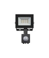 Noctis Lux strålkastare 10W - neutral vit, 230V, IP44, 94x150x53mm, svart, PIR sensor