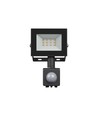 10W strålkastare med sensor - Svart, PIR-sensor, IP44, 230V, Spectrum