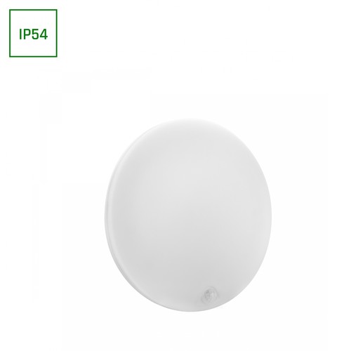 Nymphea Proxi PIR 18W - 120°, IP54, Ø300x60mm, Rund, Vit, 230V