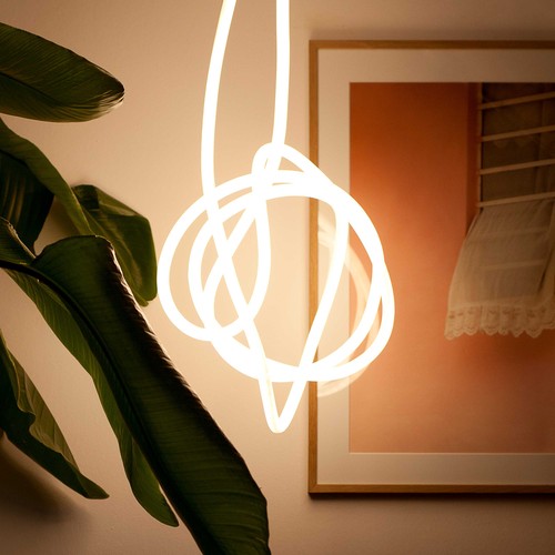 10m Neon Flex Tube för inredning - 230V, varmvit, D16 Neon komplett set