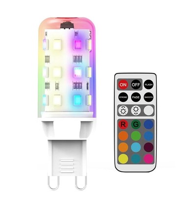 2-pack G9 2W RGBW LED-lampor - Inkl. RF-fjärrkontroll