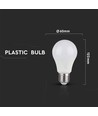 9W A60 LED Lampa E27 - Plast, 3-stegs dimbar, 6400K