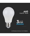 9W A60 LED Lampa E27 - Plast, 3-stegs dimbar, 6400K