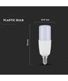 T37 glödlampa 9W E14 - plast, färgkod: 2700K