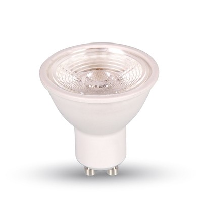 7W GU10 - LED plast spotlight, lins, 6000K, 38D, dimbar