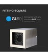GU10 utanpåliggande spot, fyrkantig - Satin nickel, aluminium, utan ljuskälla
