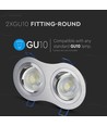 2xGU10 Lampa - Rund, Borstad Aluminium