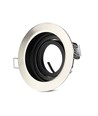 GU10 infälld spotlight, djup design - Rund, Satin nickel, Hål: Ø9 cm, Mått: Ø10 cm