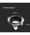 GU10 infälld spotlight, djup design - Rund, Satin nickel, Hål: Ø9 cm, Mått: Ø10 cm
