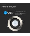 GU10 infälld spotlight, djup design - Rund, Satin nickel, Hål: Ø9 cm, Mått: Ø10 cm