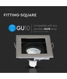 GU10 lampa - fyrkantig, satin nickel