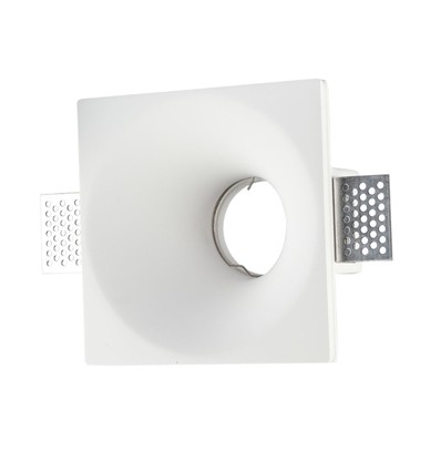 GU10 Gipslampa/ring - Inbyggnad, Fyrkantig, Vit