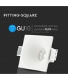 GU10 Gipslampa/ring - Inbyggnad, Fyrkantig, Vit