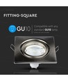 GU10 Lampa - Fyrkantig, Satin Nickel