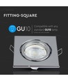 GU10/MR16 Fyrkantig downlight - Utan ljuskälla, IP20, Hål: 7,4x7,4 cm, Mått: 9,9x9,9 cm