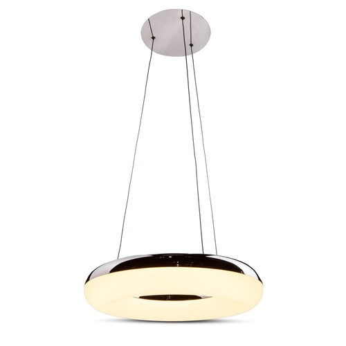 40W LED pendel, Ø40cm - 2800lm, 3000K, krom finish, inkl. ljuskälla