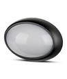 8W Full Ovalt Dome Light - IP54, 3000K, Svart Hus