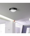 12W Oval Dome Ljus - IP54, 6400K, Svart Hus