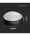 12W Oval Dome Ljus - IP54, 6400K, Svart Hus