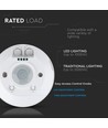 V-Tac Rörelsesensor 360° PIR - 1000W, 8m, IP20 inomhus, 230V