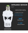 E27 sockel med 360° infraröd rörelsesensor - Max 60W, räckvidd upp till 6m, inomhus/utomhus