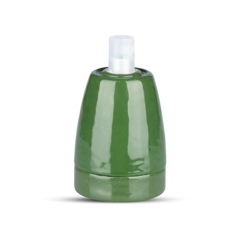E27 sockel i grönt porslin - Max 60W, Ø4,7 x 6,4 cm, IP20 inomhus