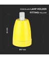 Porslin lampsockel E27 - lampa, gul