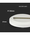 2W trappbelysning - LED, 4000K, Vit hölje, Rund.