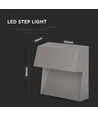 3W LED trappbelysning för utanpåliggande montage - IP65, Grå, 4000K, 210lm