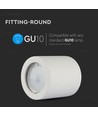 GU10 lampa - runda, vita