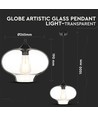 Globe Pendel Lampa - Transparent, Ø280, E27.