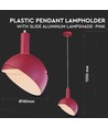 E14 Pendel Sockel - Plast, Skjut Aluminium, Lampskärm, Rosa.