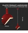 E14 - Plastpendelfattning, justerbar aluminium lampskärm röd.