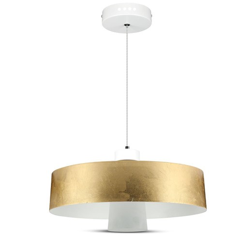 7W LED Pendellampa - Guld Lampskärm, 4000K