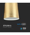 7W LED Pendel - Akryl, Guld Lampskärm, 3000K