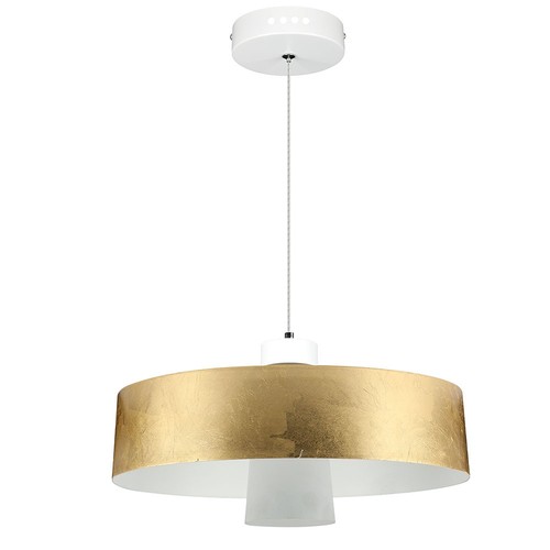 7W LED Pendellampa - Akryl, Guld Lampskärm, 3000K.