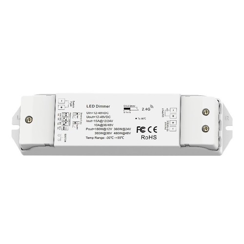 LEDlife rWave trådlös LED dimmer - Push-dim, 12V (180W), 24V (360W), avlastning i båda ändar