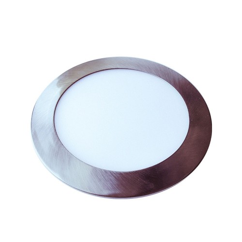 24W LED Slim Panel - Ljus-Satin Nickel, 4000K, Rund.