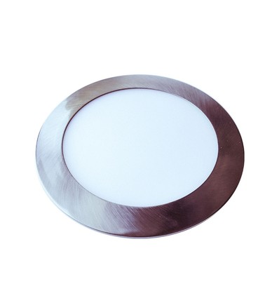 24W LED Slim Panel - Ljus-Satin Nickel, 4000K, Rund.