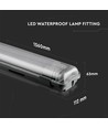 150cm 44W T8 vattentät komplett LED-armatur - IP65, 6400K, 2x22W, kallvit