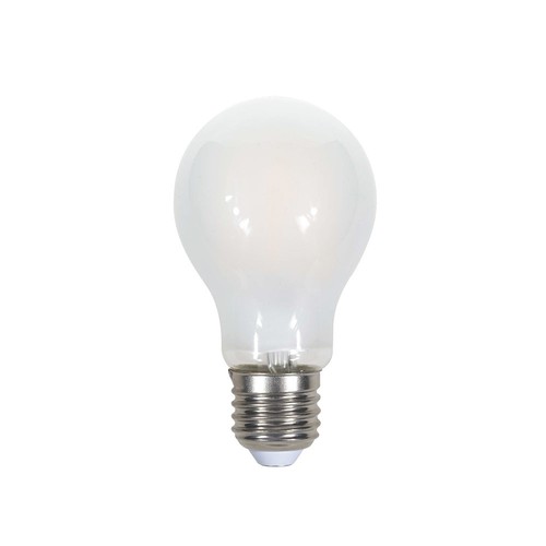 E27 7W A60 LED lampa - Matt glas, filament, 840lm, varmvit